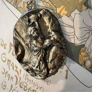 Hand Painted Metallic Pendant